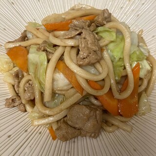 焼きうどんに胡麻油！